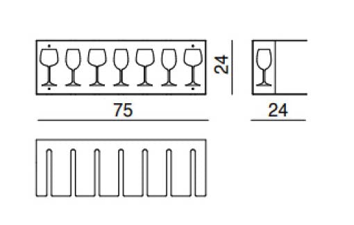 2469 Gläserregal LVPB 075 Rost